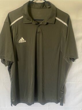 Adidas AEROREADY Gray Short Sleeve Polo Shirt Mens 2XL Athletic Golf